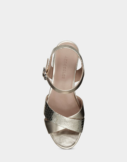 Comfortable Women's Sandal in Gold Genuine Leather | Aerosoles Shoes