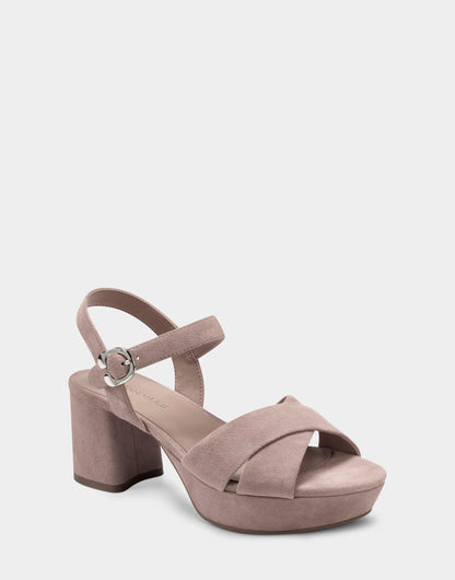 Comfortable Women's Crisscross Platform Sandal in Blush Suede | Aerosoles Shoes