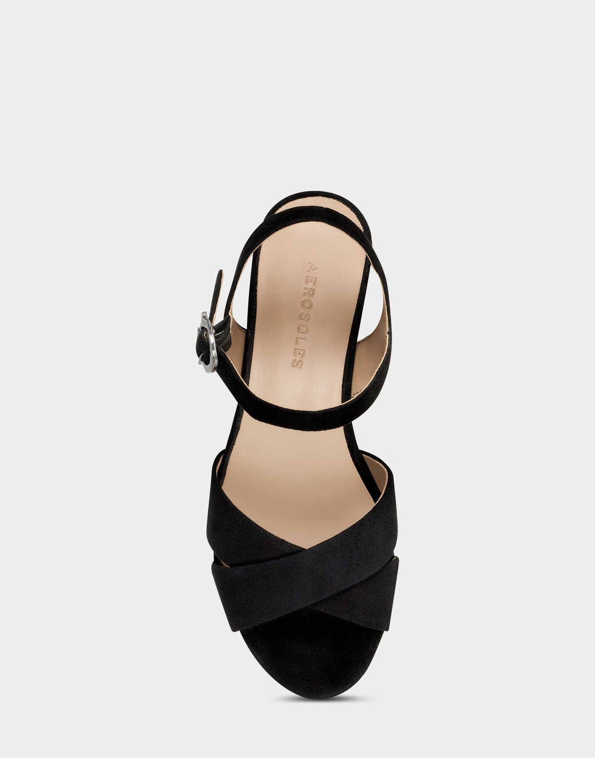 Comfortable Women's Crisscross Platform Sandal in Black Suede | Aerosoles Shoes