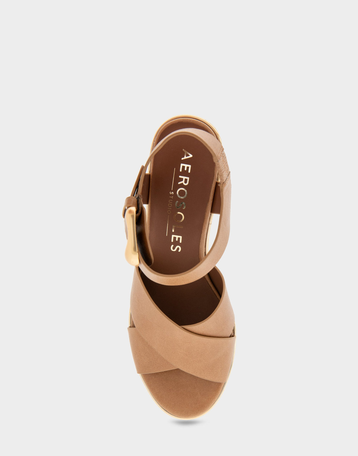 Comfortable Women's Platform Sandals in Tan Burnished Leather | Aerosoles Shoes