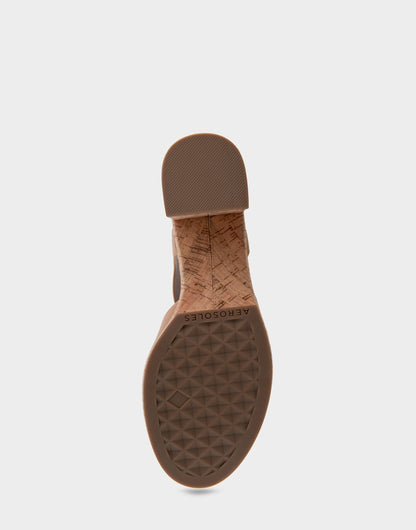 Comfortable Women's Platform Sandals in Tan Burnished Leather | Aerosoles Shoes