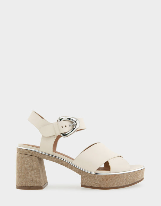Comfortable Women's Platform Sandals in Eggnog Leather | Aerosoles Shoes