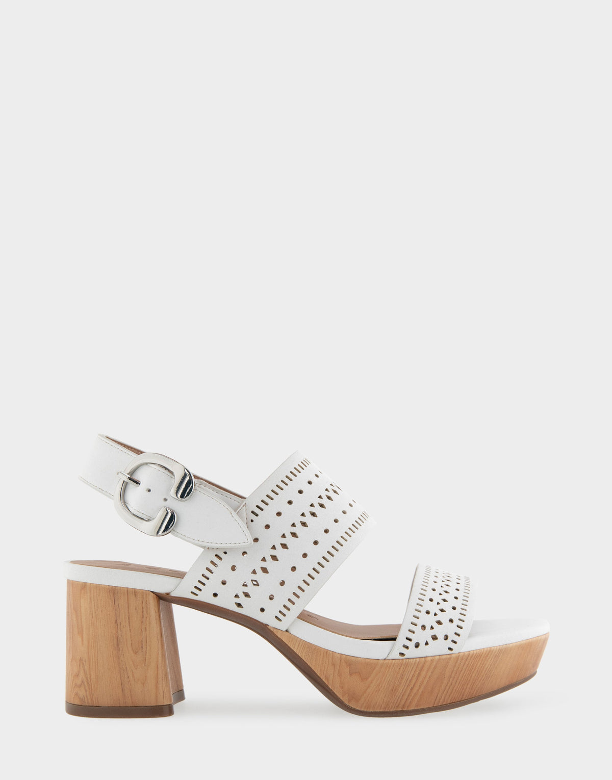 Comfortable Women's Platform Sandals in White Perf Faux Leather Faux Leather | Aerosoles Shoes