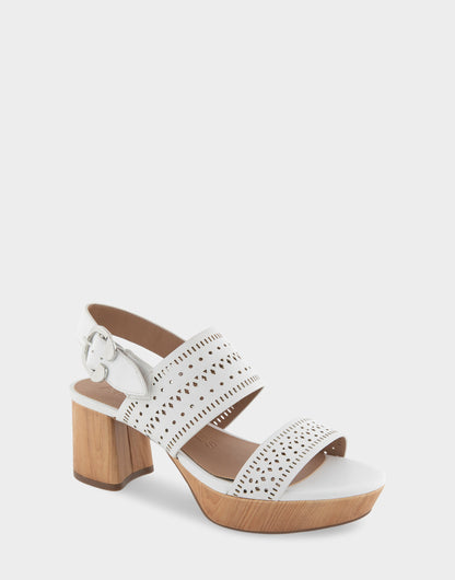 Comfortable Women's Platform Sandals in White Perf Faux Leather Faux Leather | Aerosoles Shoes