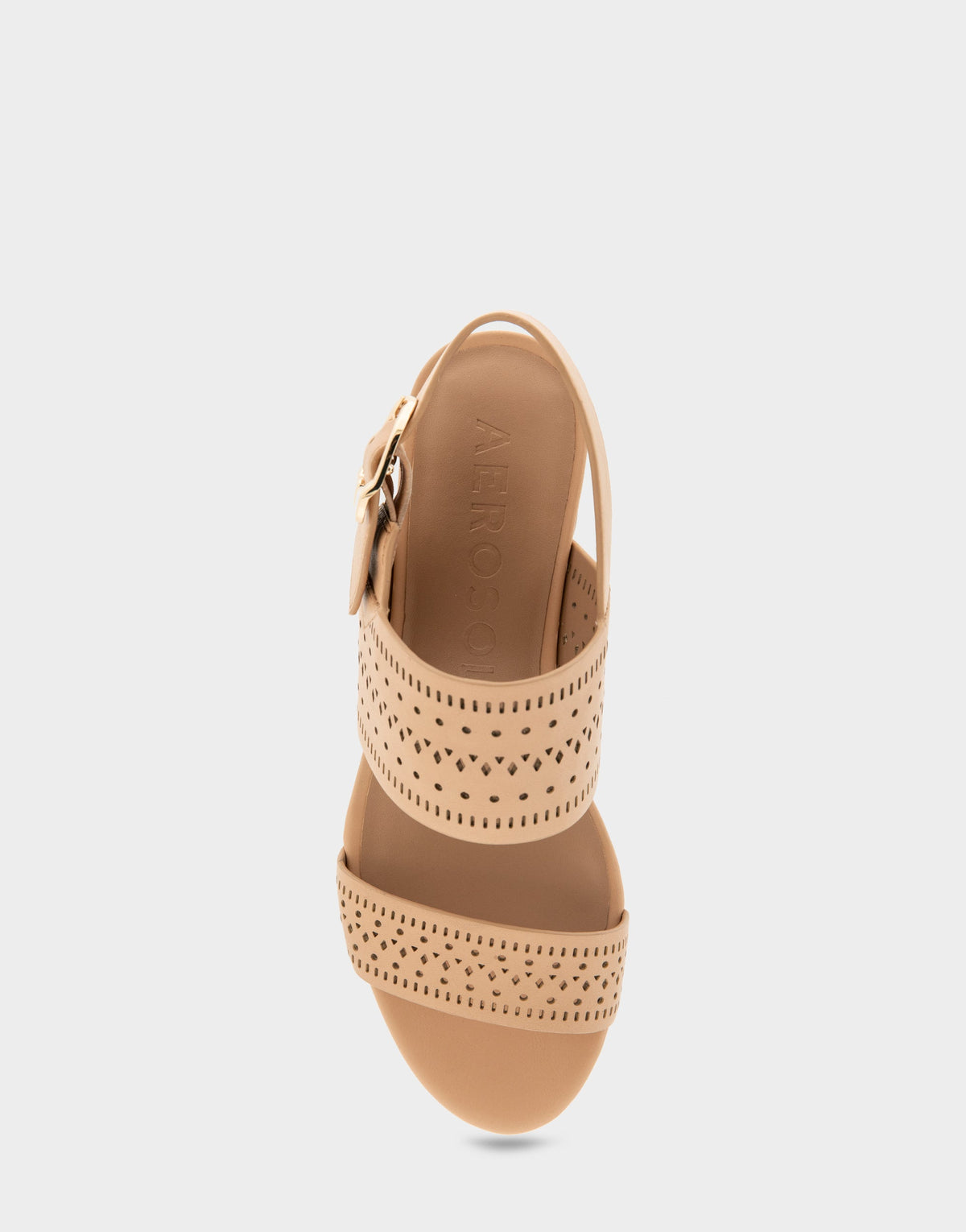 Comfortable Women's Platform Sandals in Beige Bisque Faux Leather | Aerosoles Shoes