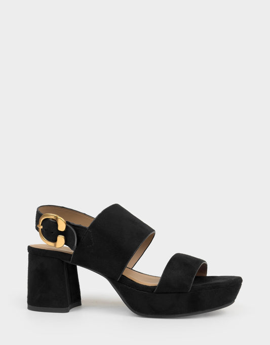 Comfortable Women's Sandal in Black Faux Suede | Aerosoles Shoes