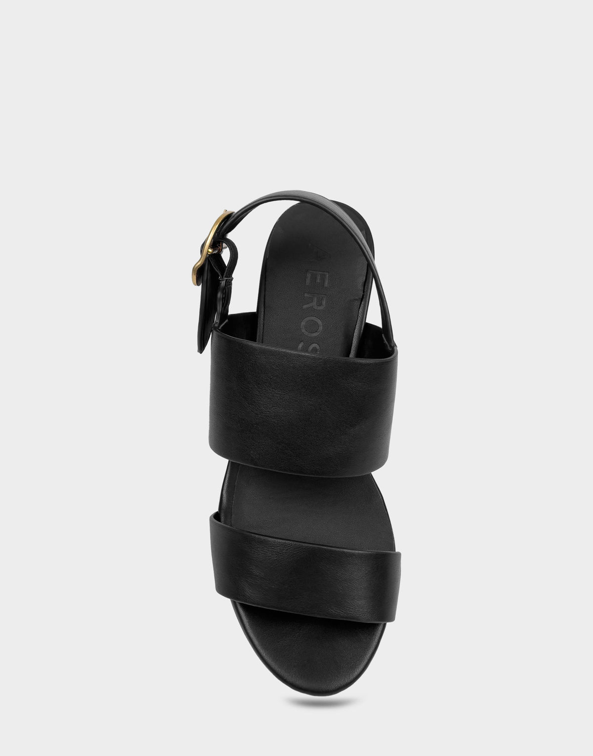 Comfortable Women's Platform Sandal in Black Faux Leather | Aerosoles Shoes
