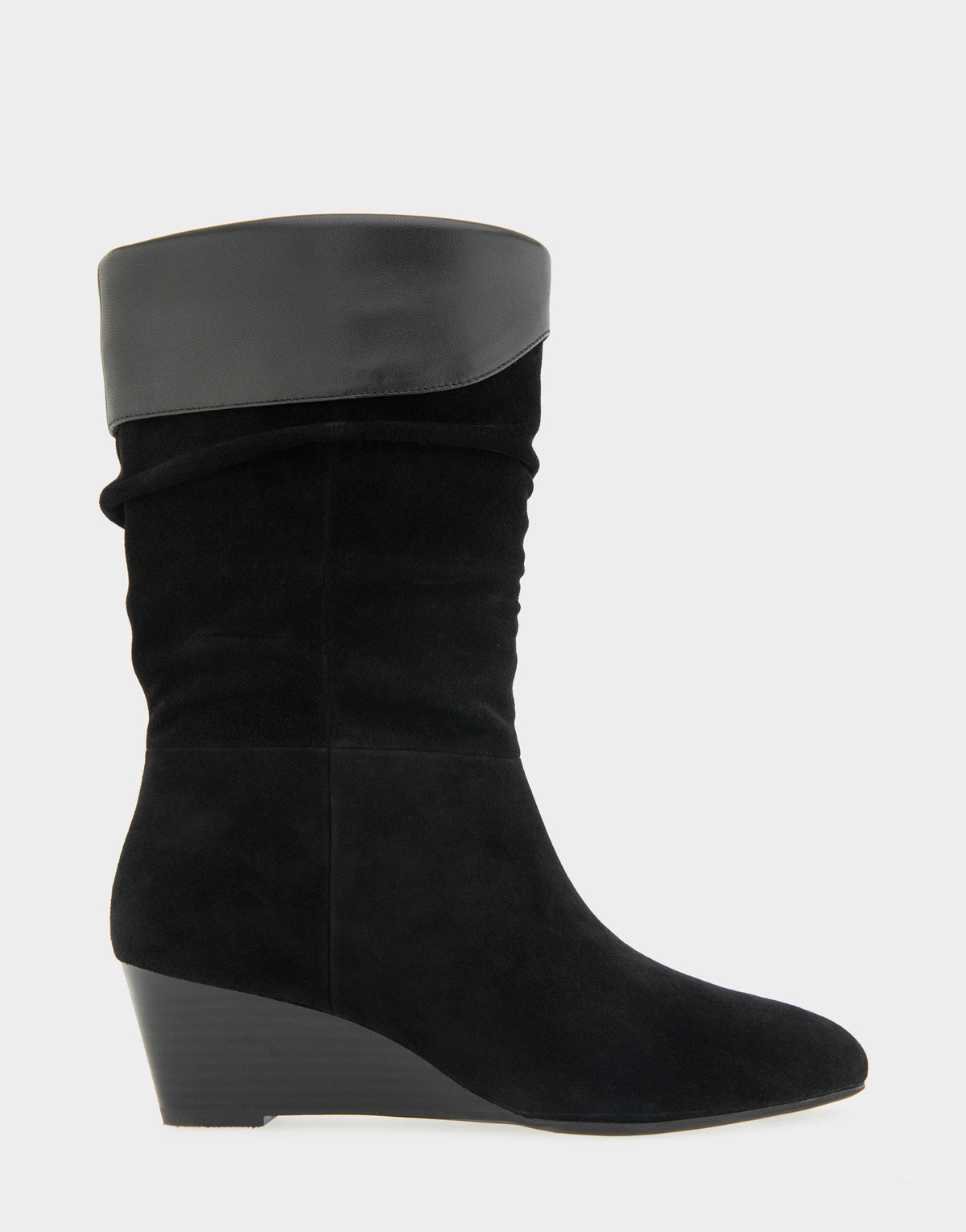 Comfortable Women's Mid Calf Boot In Black Suede | Aerosoles Shoes