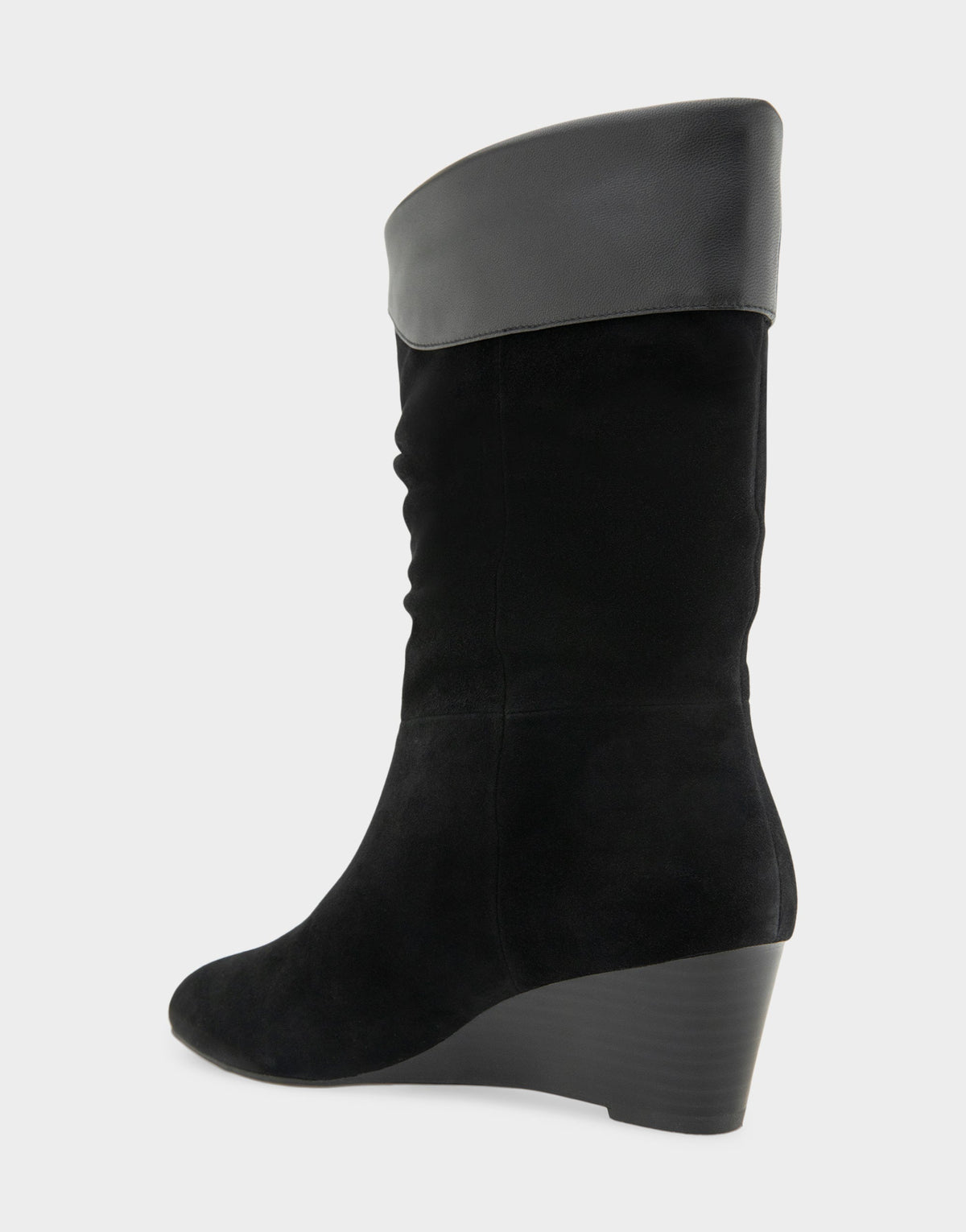 Comfortable Women's Mid Calf Boot In Black Suede | Aerosoles Shoes