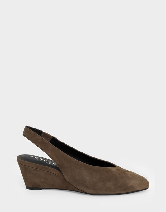Comfortable Women's Slingback In Brown Suede | Aerosoles Shoes