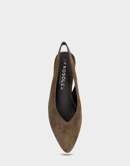 Comfortable Women's Slingback In Brown Suede | Aerosoles Shoes