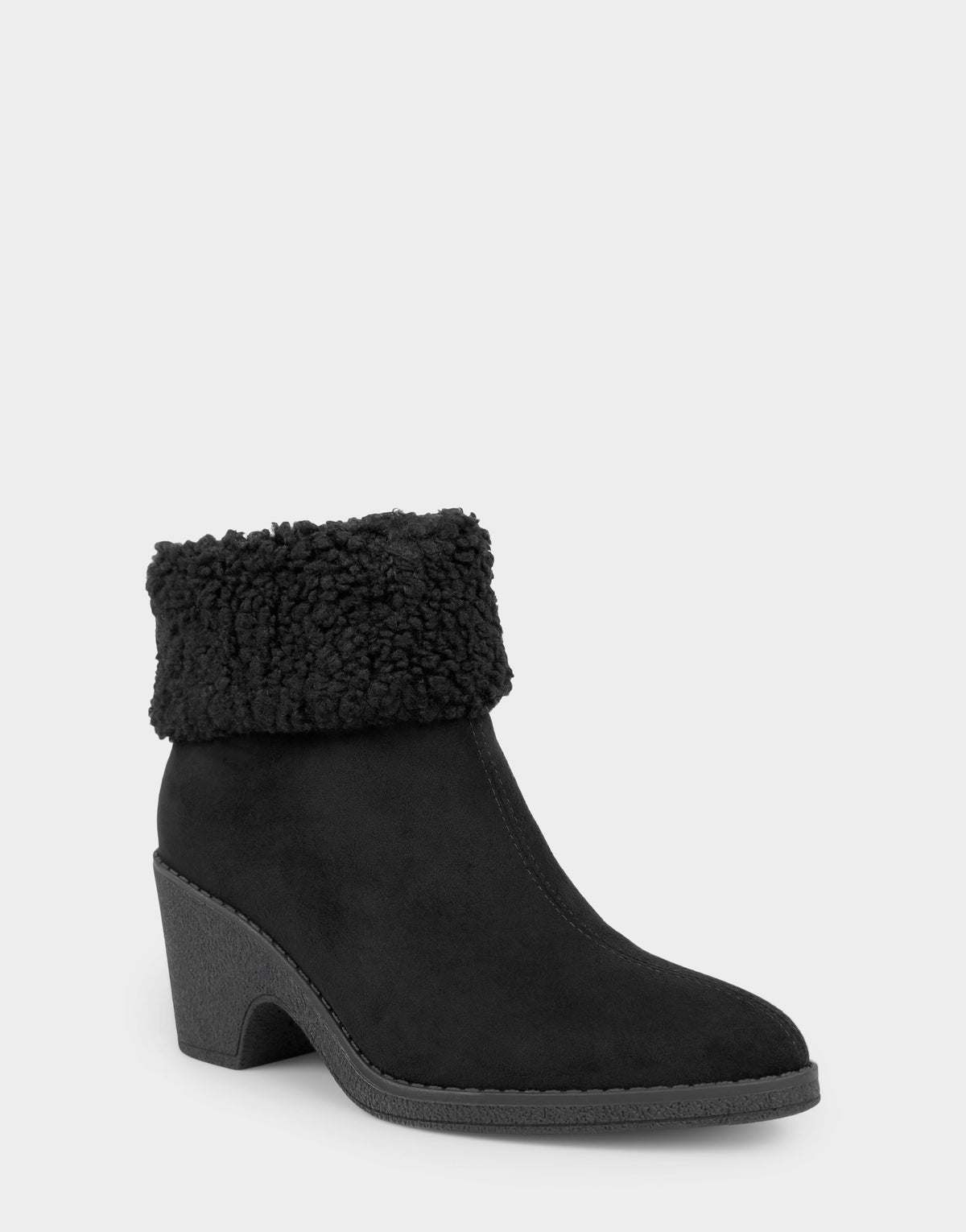 Comfortable Women's Wedge Bootie In Black Faux Suede | Aerosoles Shoes