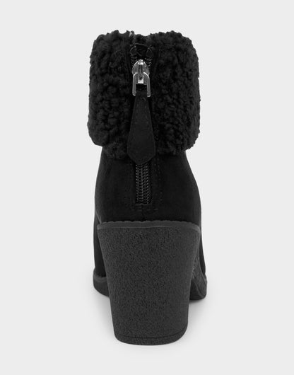 Comfortable Women's Wedge Bootie In Black Faux Suede | Aerosoles Shoes