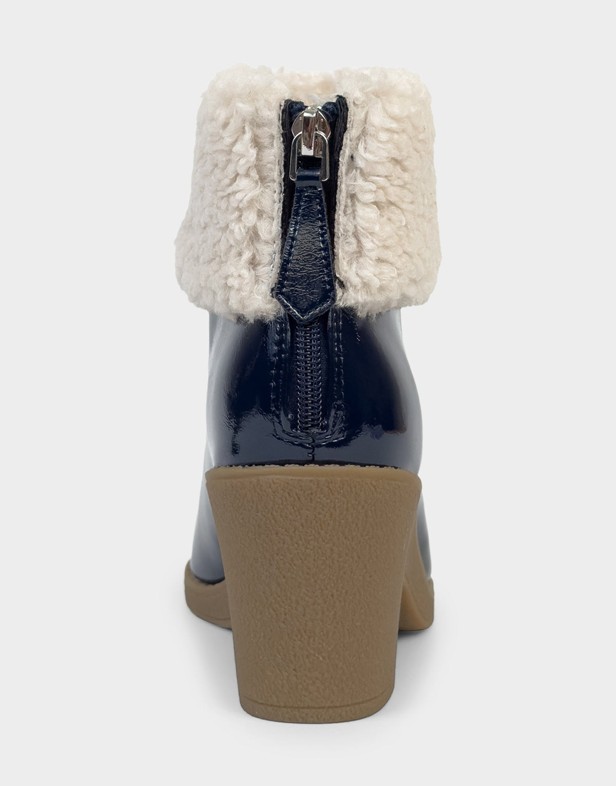Comfortable Women's Wedge Bootie In Navy Patent Faux Leather | Aerosoles Shoes
