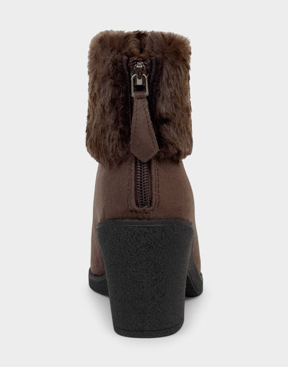 Comfortable Women's Wedge Bootie In Brown Faux Suede | Aerosoles Shoes
