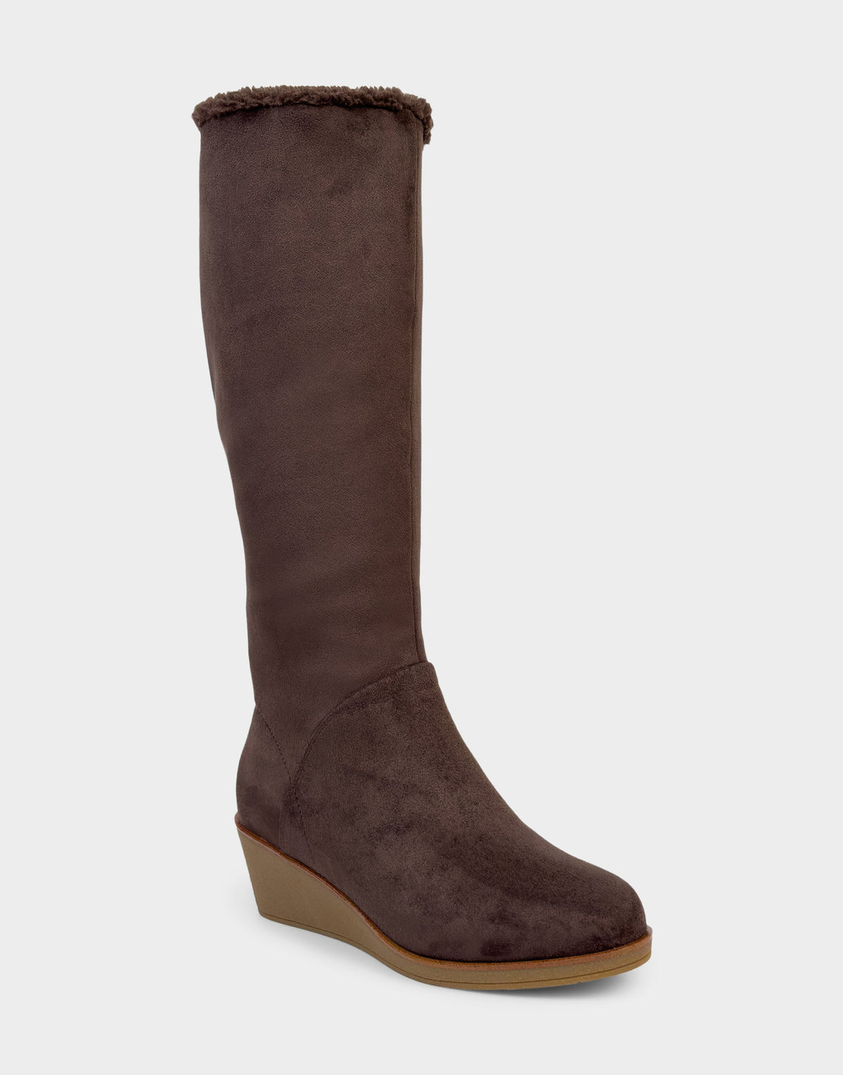 Comfortable Women's Wedge Boot In Brown Faux Suede | Aerosoles Shoes