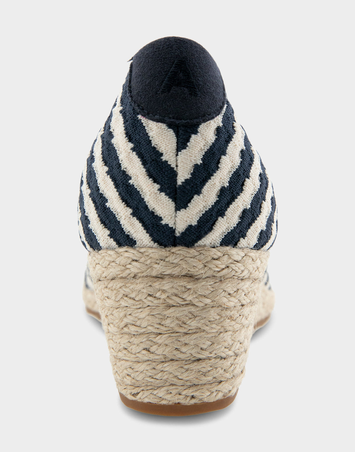 Comfortable Women's Wedge Heels in Eggnog/navy Stripe Textured Fabric Knit Fabric | Aerosoles Shoes