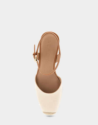 Comfortable Women's Wedge Heels in Natural Canvas Fabric | Aerosoles Shoes