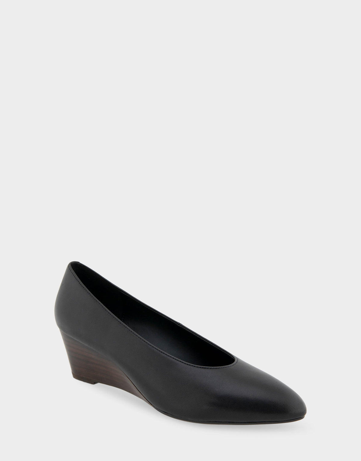 Comfortable Women's Wedge Heels in Black Leather | Aerosoles Shoes