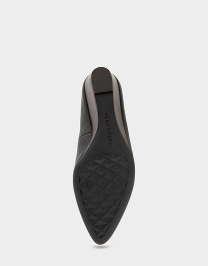 Comfortable Women's Wedge Heels in Black Leather | Aerosoles Shoes