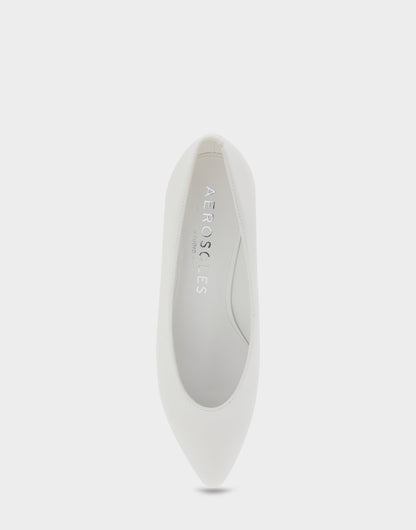 Comfortable Women's Wedge Heels in White Leather | Aerosoles Shoes