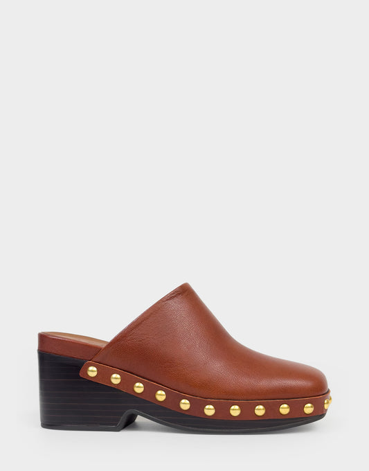 Comfortable Women's Clog In Brown Leather | Aerosoles Shoes
