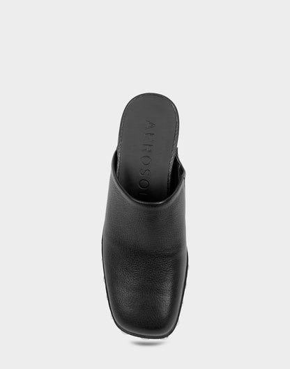 Comfortable Women's Clog In Black Leather | Aerosoles Shoes