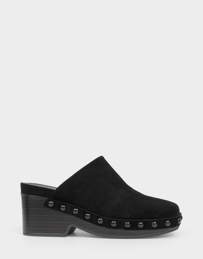 Comfortable Women's Clog In Black Suede | Aerosoles Shoes