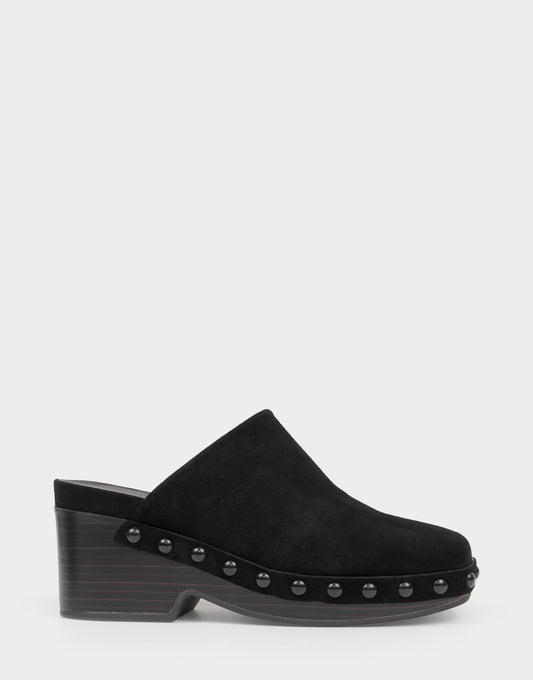 Comfortable Women's Clog In Black Suede | Aerosoles Shoes