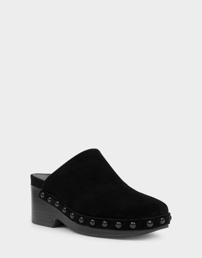 Comfortable Women's Clog In Black Suede | Aerosoles Shoes