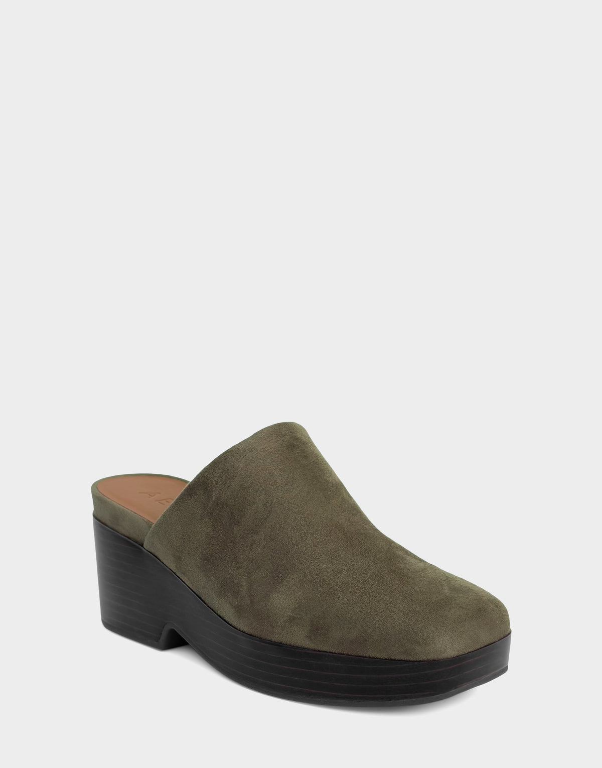 Comfortable Women's Clog In Green Faux Suede | Aerosoles Shoes