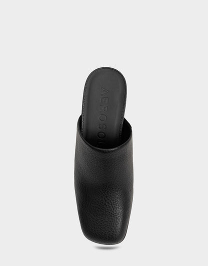 Comfortable Women's Clog In Black Faux Leather | Aerosoles Shoes
