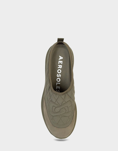 Comfortable Women's Mule Sneaker In Green Fabric | Aerosoles Shoes