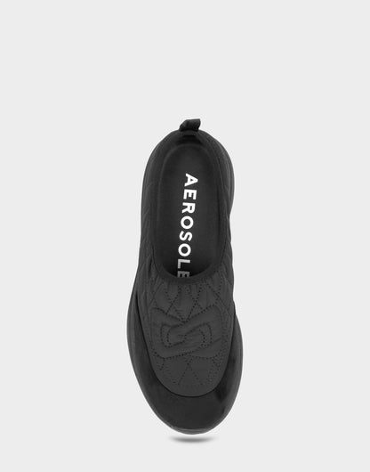 Comfortable Women's Mule Sneaker In Black Fabric | Aerosoles Shoes