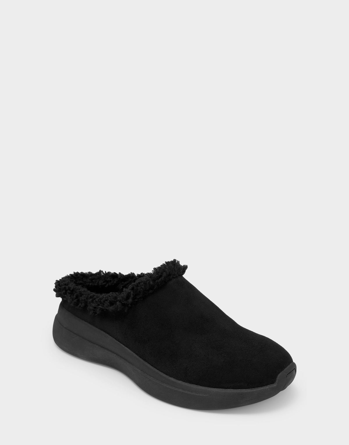 Comfortable Women's Sneaker Mule In Black Faux Suede | Aerosoles Shoes