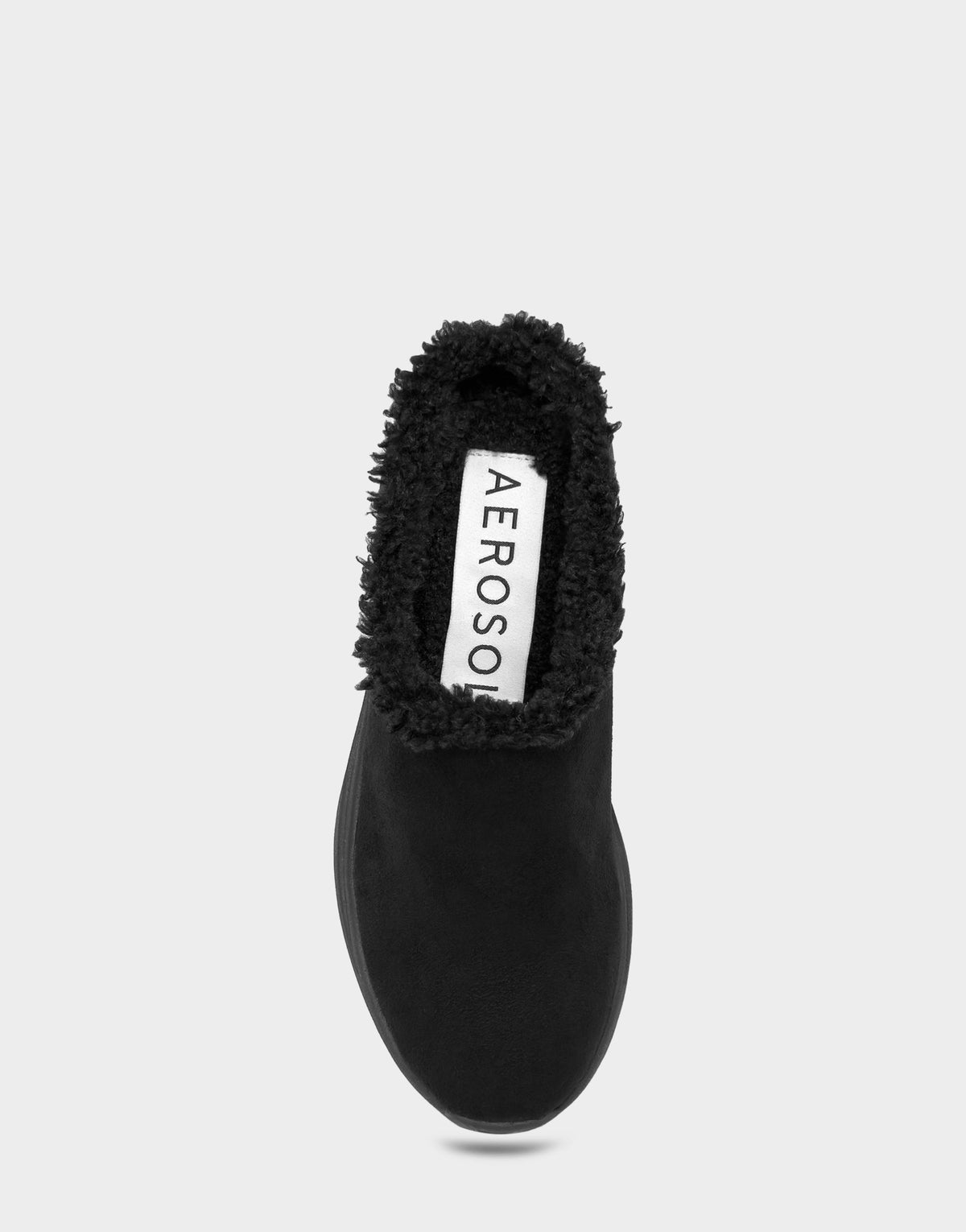Comfortable Women's Sneaker Mule In Black Faux Suede | Aerosoles Shoes