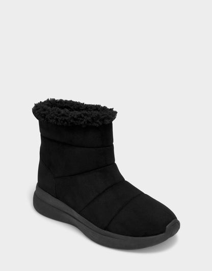 Comfortable Women's Pull On Bootie In Black Faux Suede | Aerosoles Shoes