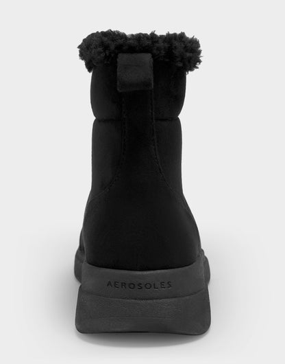 Comfortable Women's Pull On Bootie In Black Faux Suede | Aerosoles Shoes
