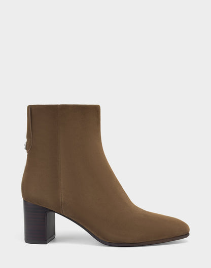 Comfortable Women's Mid Block Heel Bootie In Brown Suede | Aerosoles Shoes
