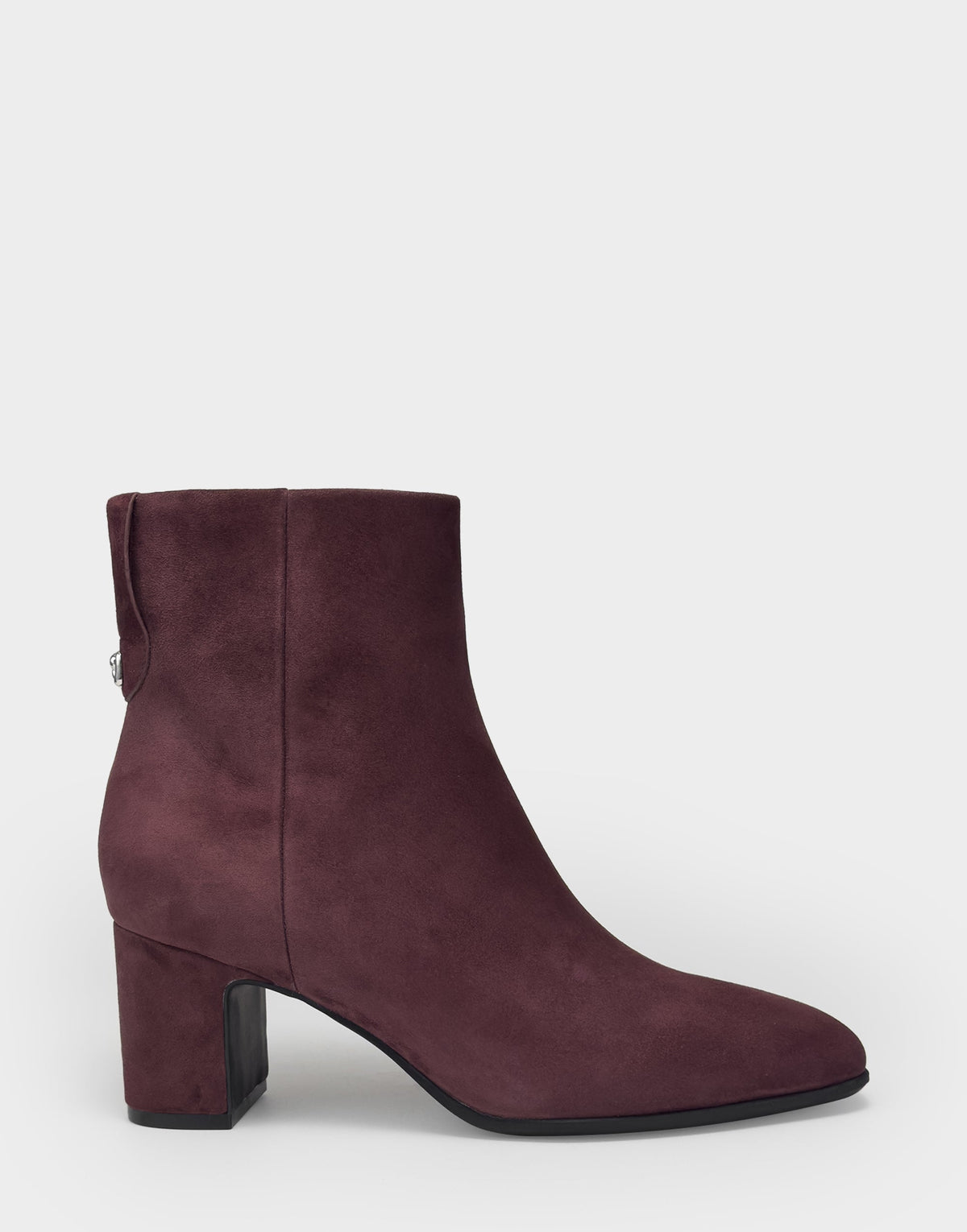 Comfortable Women's Mid Block Heel Bootie In Burgundy Suede | Aerosoles Shoes
