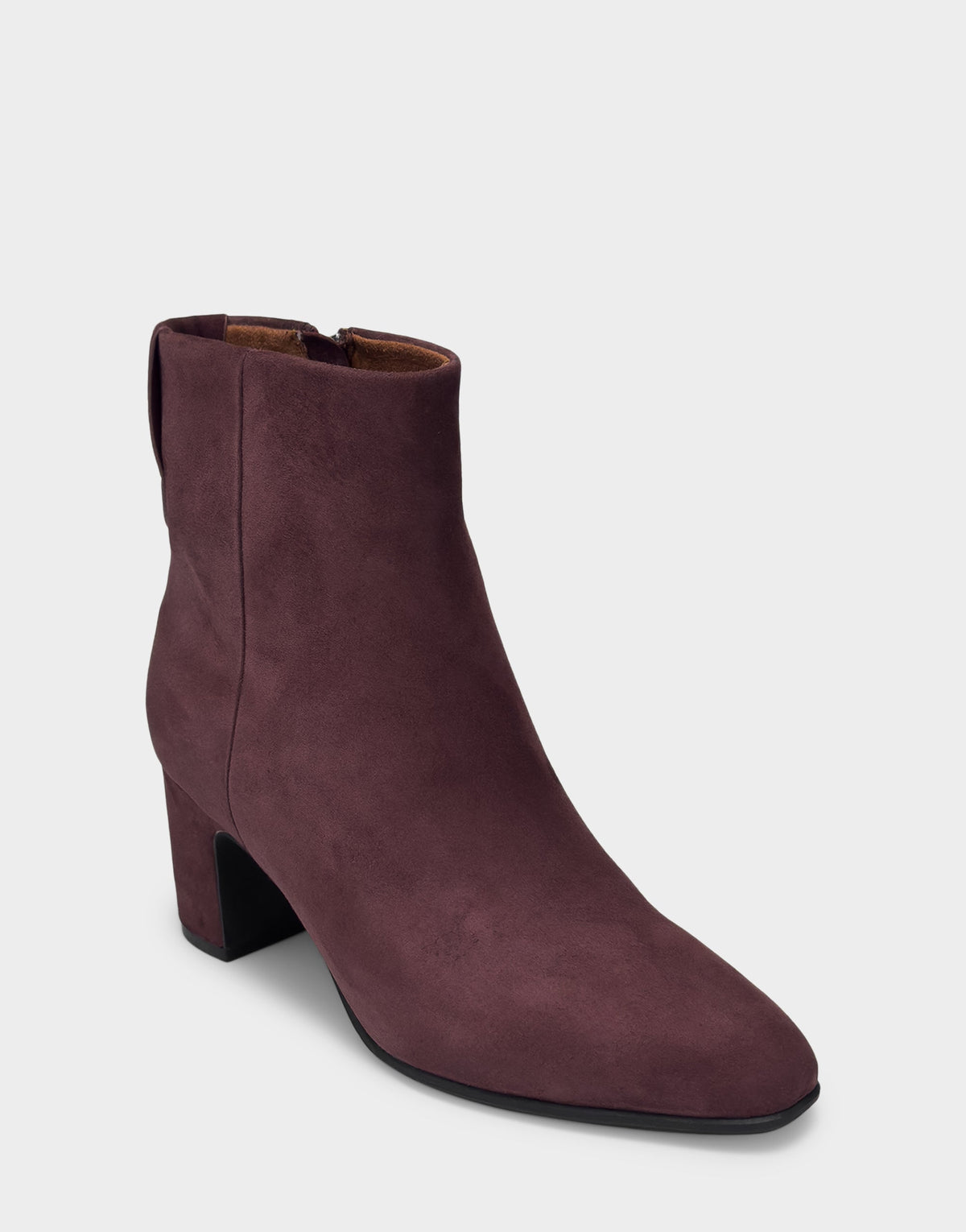 Comfortable Women's Mid Block Heel Bootie In Burgundy Suede | Aerosoles Shoes