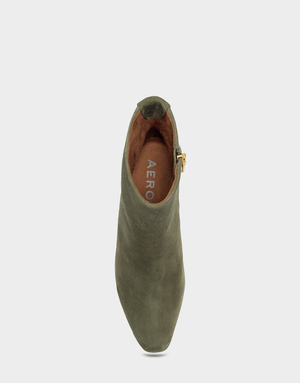 Comfortable Women's Mid Block Heel Bootie In Green Suede | Aerosoles Shoes