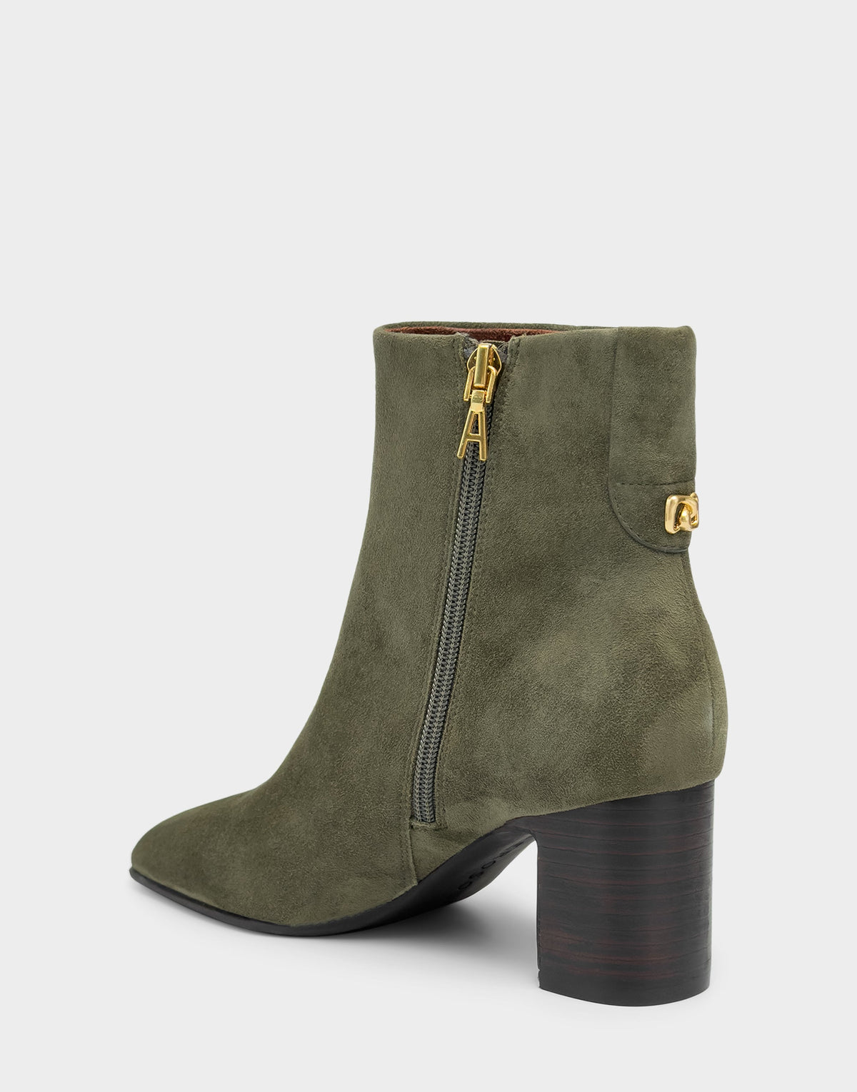 Comfortable Women's Mid Block Heel Bootie In Green Suede | Aerosoles Shoes