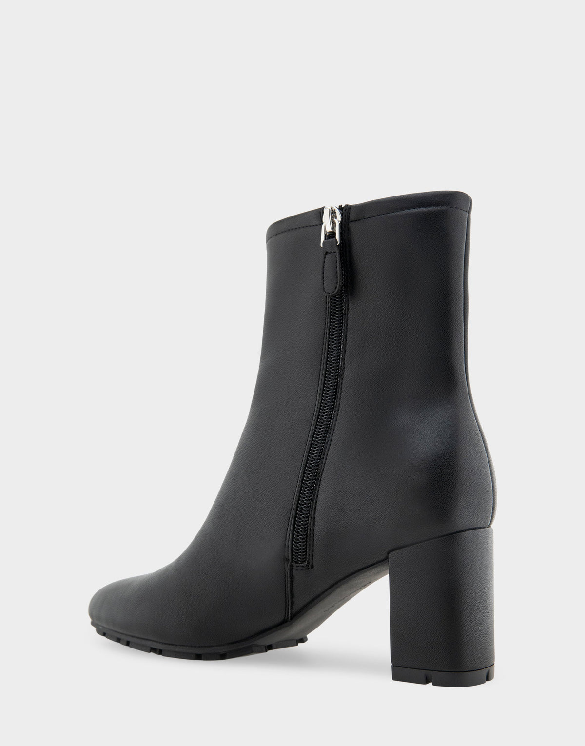 Comfortable Women's Mid Block Heel Bootie In Black Faux Leather | Aerosoles Shoes