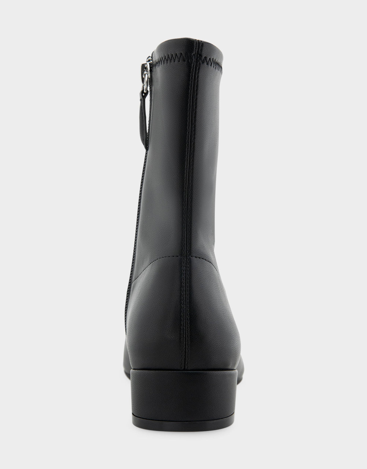 Comfortable Women's Low Block Heel Bootie In Black Faux Leather | Aerosoles Shoes