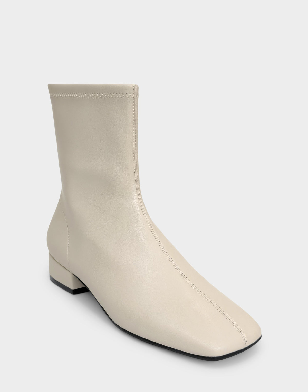 Comfortable Women's Low Block Heel Bootie In Beige Faux Leather | Aerosoles Shoes