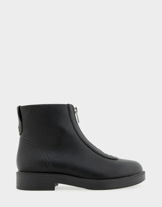 Comfortable Women's Low Block Heel Bootie In Black Faux Nubuck | Aerosoles Shoes