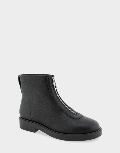 Comfortable Women's Low Block Heel Bootie In Black Faux Nubuck | Aerosoles Shoes