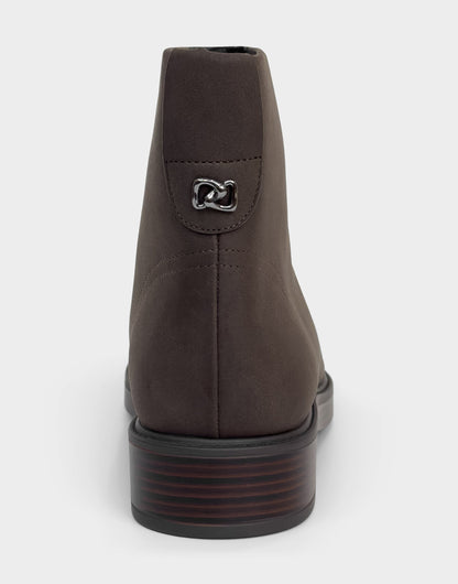 Comfortable Women's Low Block Heel Bootie In Brown Faux Nubuck | Aerosoles Shoes