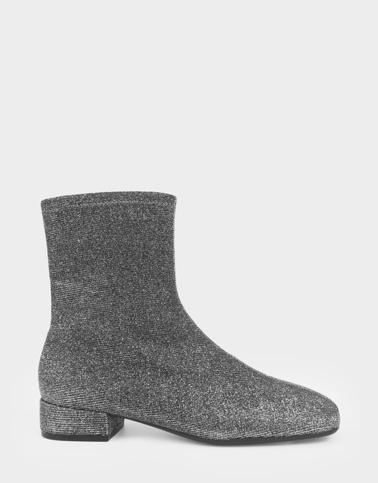 Comfortable Women's Low Block Heel Bootie In Gunmetal Fabric | Aerosoles Shoes